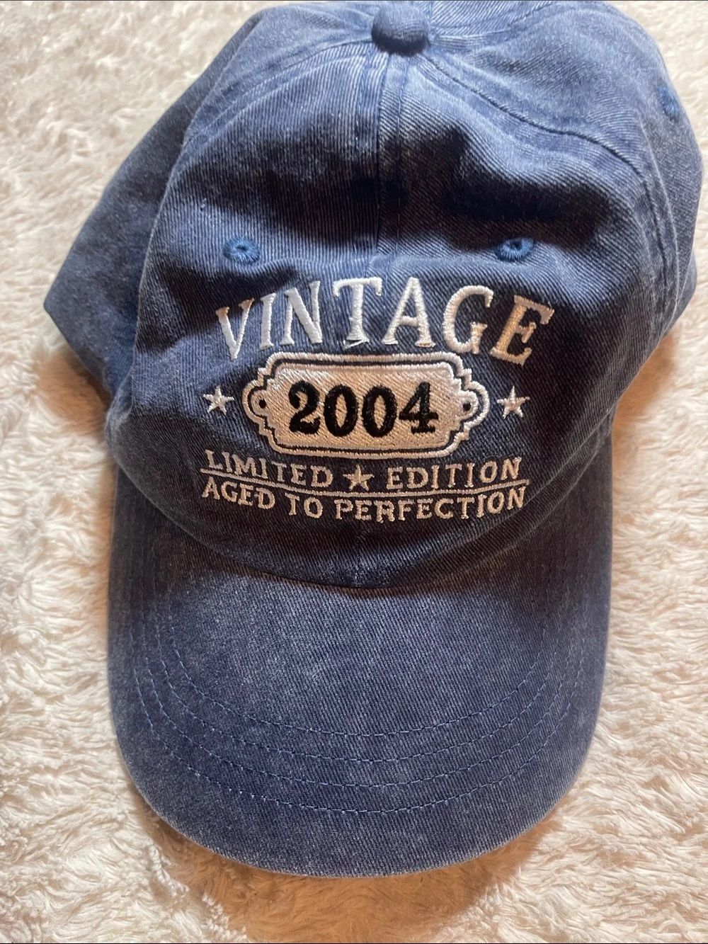 Vintage 2004 Embroidered Denim Baseball Cap - Navy